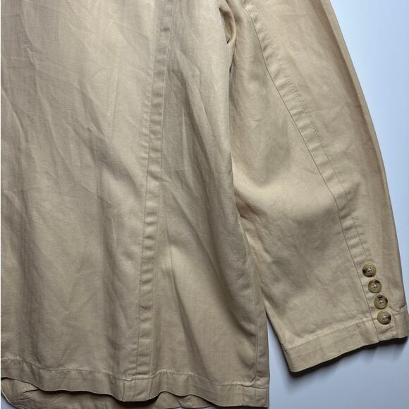 Lauren Ralph Lauren Cotton Linen Safari Blazer Jacket Sz 20W Tan Pockets Neutral - Picture 9 of 12